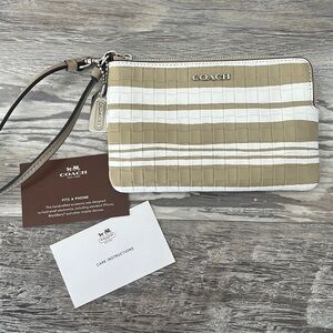 Coach woven leather wristlet